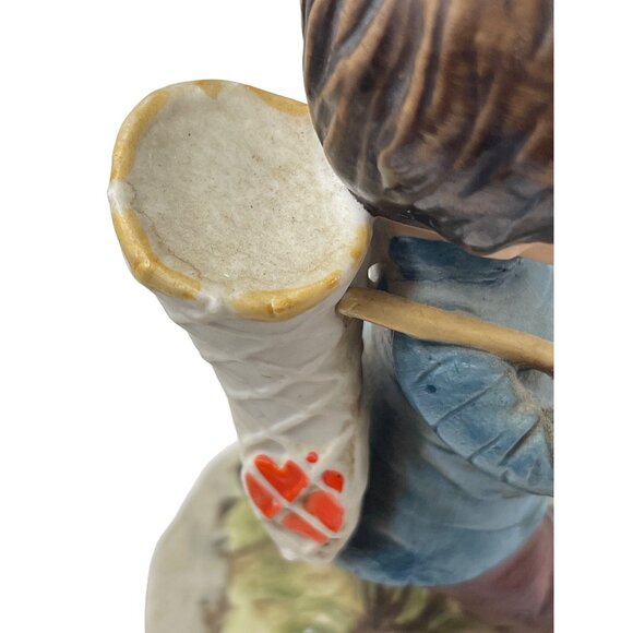 Vintage Gorham Moppets 1973 Fran Mar Music Box Figurine Boy Fishing - Picture 9 of 11